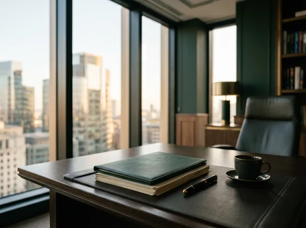 Executive office with city view — business law practice